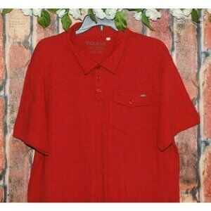 GUESS Men's Red Polo Shirt Size XXL Short Sleeve Pocket Stretch Collared
